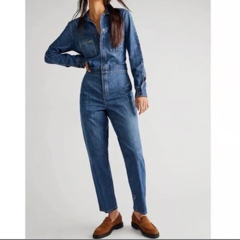 Lee x Free People modern vintage Union alls denim jumpsuit
